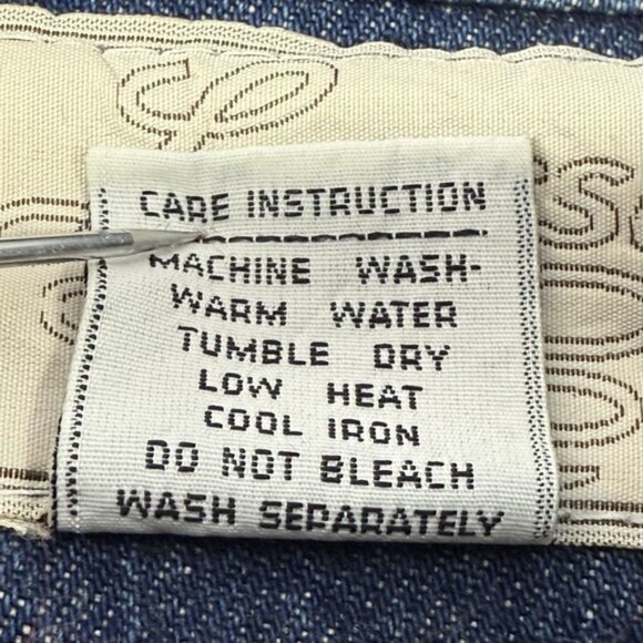 Vintage Learsi Tartan Lined Denim Jacket Unisex M Blue Jean Snap Zip Flannel - Picture 4 of 12